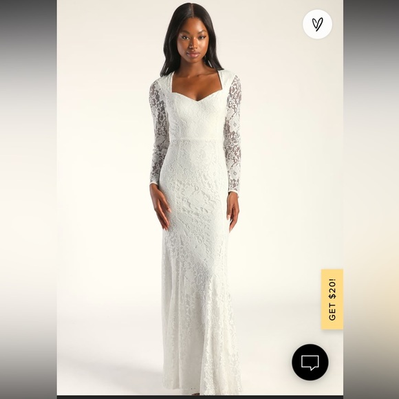 Lulus Dresses & Skirts - White Lulus Lace Wedding Dress